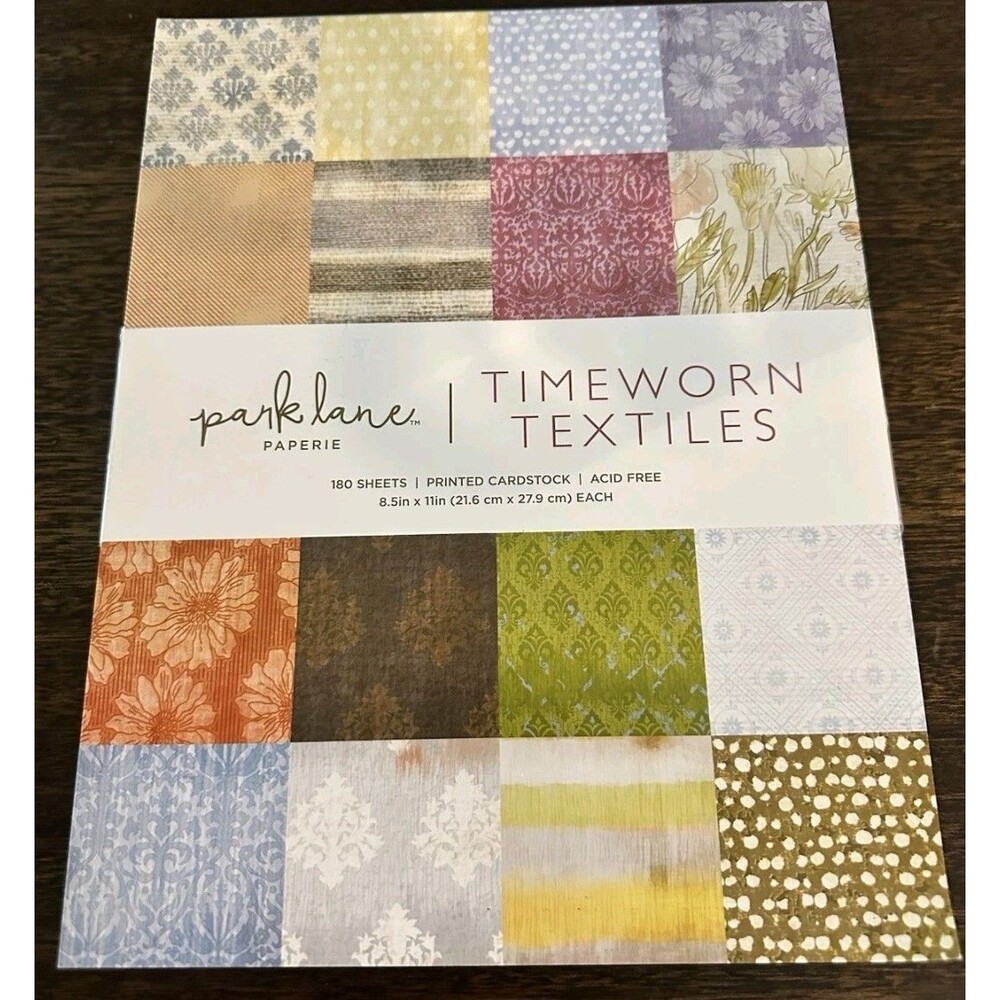 Park Lane Timeworn Textiles, 180 Sheets, 8.5 x 11 In Printed Cardstock Acid Free